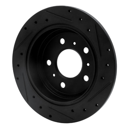 R1 Concepts R1 06-10 Buick Allure Rear Left Drilled & Slotted Black Brake Rotor