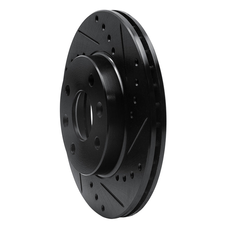 R1 Concepts R1 94-00 Kia Spectra Front Right Drilled & Slotted Black Brake Rotor