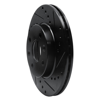 R1 Concepts R1 94-00 Kia Spectra Front Right Drilled & Slotted Black Brake Rotor