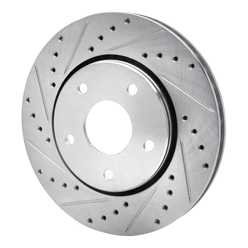 R1 Concepts R1 08-16 Chrysler Town & Country Front Left Drilled & Slotted Silver Brake Rotor