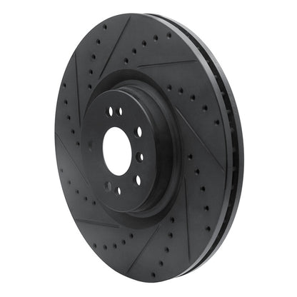 R1 Concepts R1 07-09 Mercedes-Benz GL320 Front Left Drilled & Slotted Black Brake Rotor