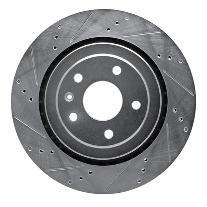 R1 Concepts R1 14-19 Chevrolet Corvette Rear Left Drilled & Slotted Silver Brake Rotor