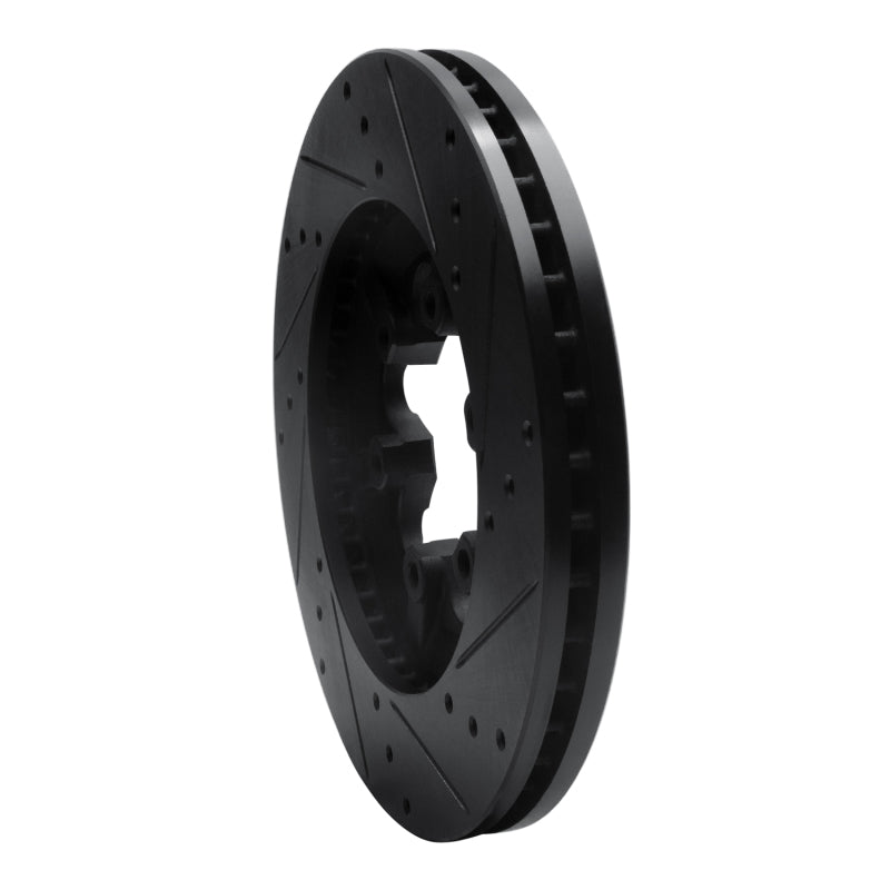 R1 Concepts R1 09-12 Chevrolet Colorado Front Left Drilled & Slotted Black Brake Rotor