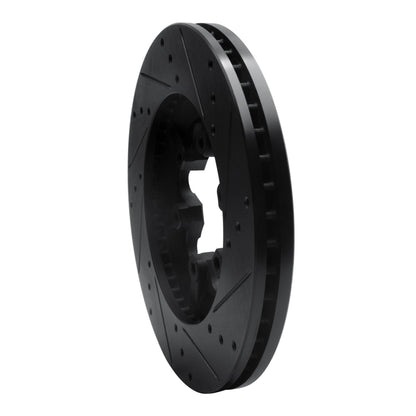 R1 Concepts R1 09-12 Chevrolet Colorado Front Left Drilled & Slotted Black Brake Rotor