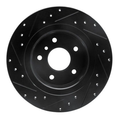 R1 Concepts R1 94-04 Land Rover Discovery Rear Right Drilled & Slotted Black Brake Rotor