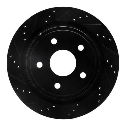 R1 Concepts R1 02-24 Chrysler ASPEN Rear Left Drilled & Slotted Black Brake Rotor