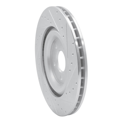 R1 Concepts R1 17-25 Audi e-Tron S Rear Left Drilled & Slotted Silver Brake Rotor