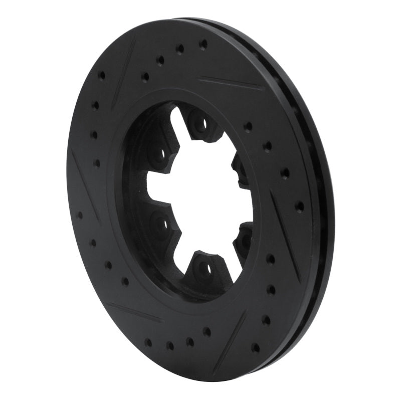 R1 Concepts R1 82-85 Nissan 720 Datsun Front Left Drilled & Slotted Black Brake Rotor