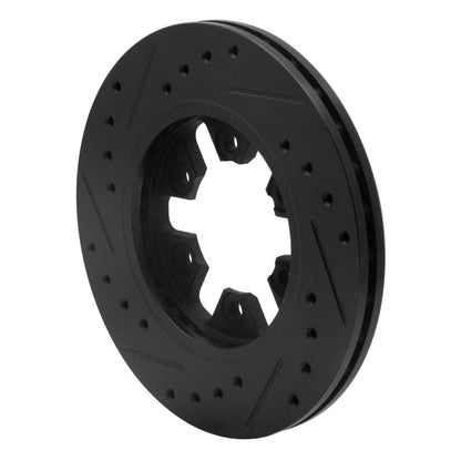 R1 Concepts R1 82-85 Nissan 720 Datsun Front Left Drilled & Slotted Black Brake Rotor