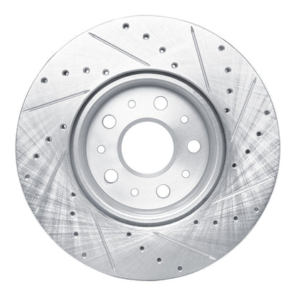 R1 Concepts R1 14-20 Cadillac CT6 Front Left Drilled & Slotted Silver Brake Rotor