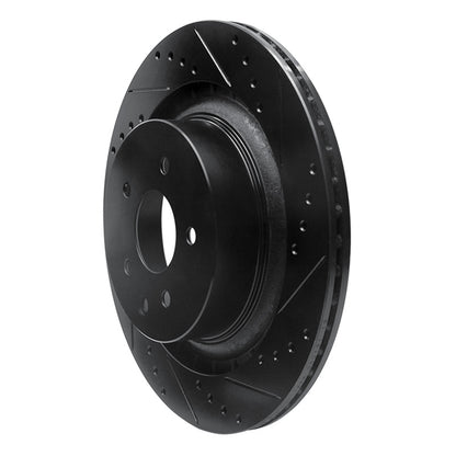 R1 Concepts R1 08-25 Infiniti Q60 Rear Right Drilled & Slotted Black Brake Rotor