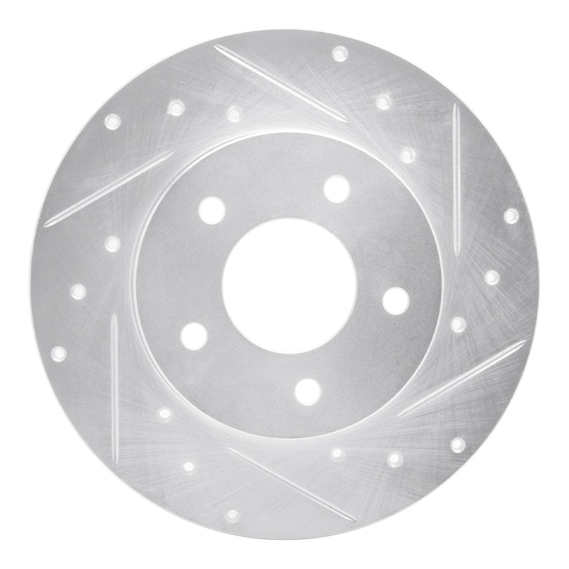 R1 Concepts R1 92-05 Buick LeSabre Rear Right Drilled & Slotted Silver Brake Rotor