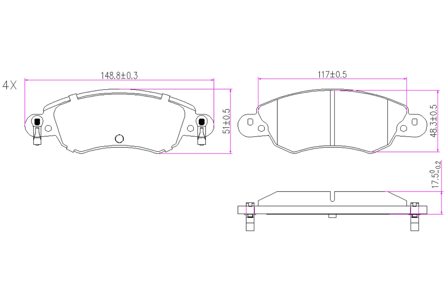 BOGAP P8210156 Brake Pad Set, Disc Brake