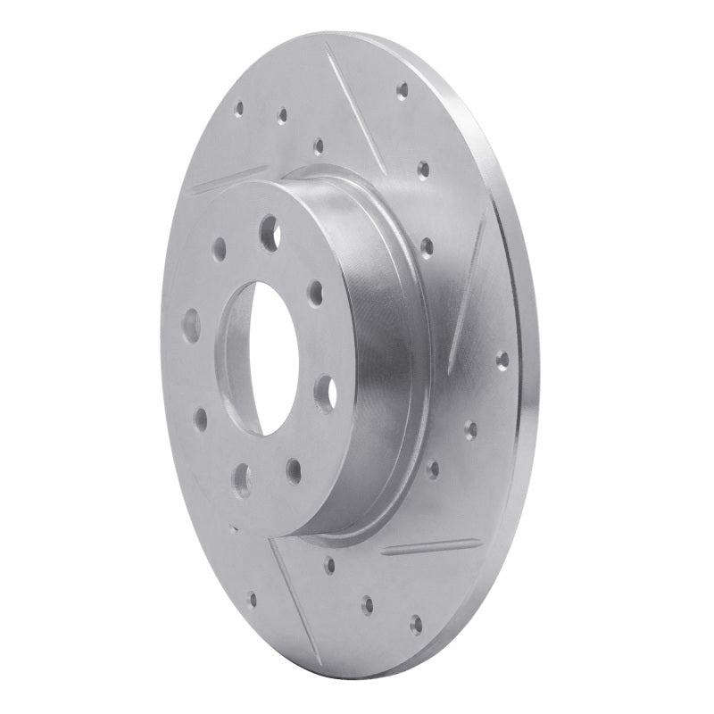 R1 Concepts R1 13-19 Fiat 500E Rear Right Drilled & Slotted Silver Brake Rotor