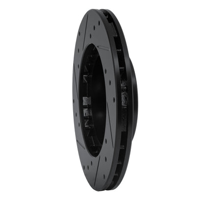 R1 Concepts R1 87-92 Geo Prizm Front Right Drilled & Slotted Black Brake Rotor