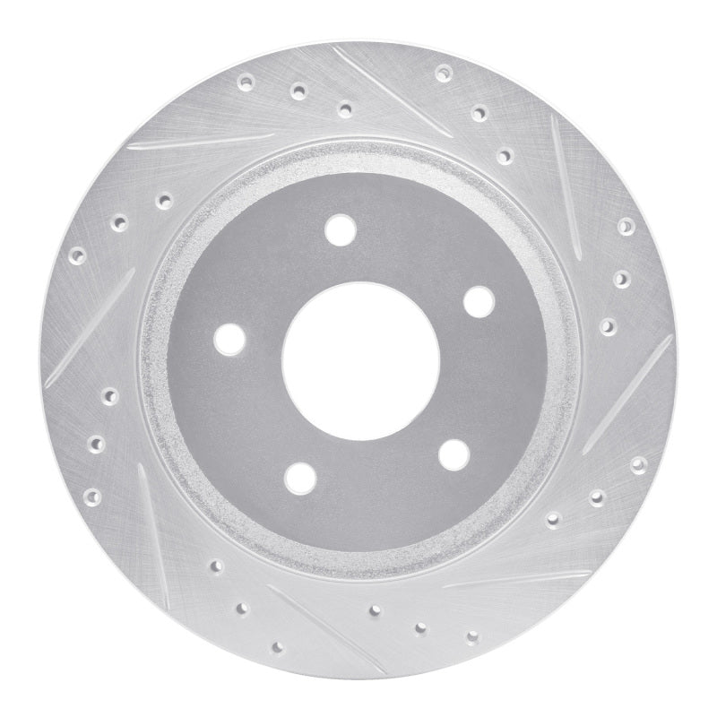 R1 Concepts R1 88-94 Chevrolet Corvette Front Right Drilled & Slotted Silver Brake Rotor