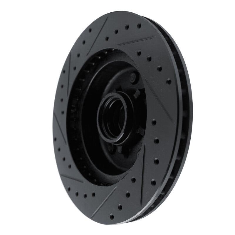R1 Concepts R1 90-90 Cadillac BROUGHAM Front Right Drilled & Slotted Black Brake Rotor