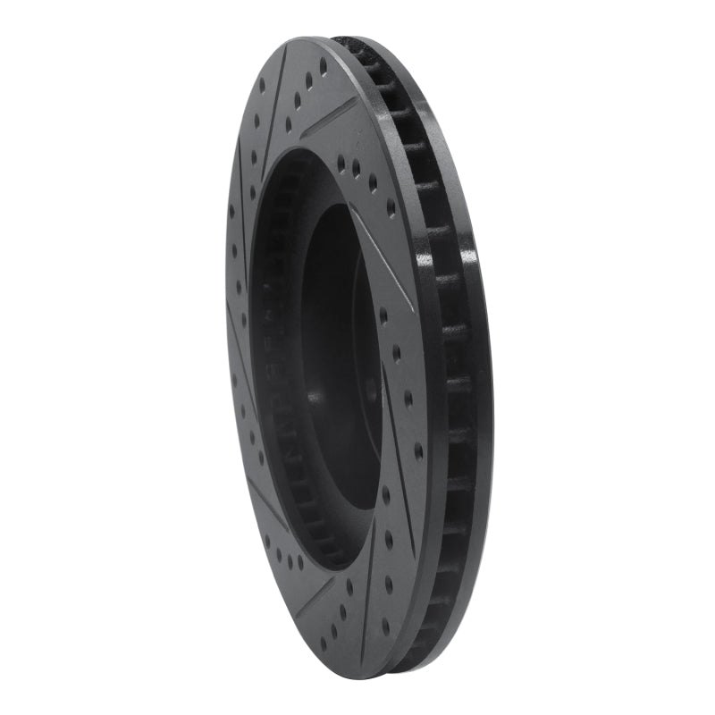 R1 Concepts R1 92-97 Subaru SVX Front Right Drilled & Slotted Black Brake Rotor