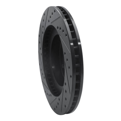 R1 Concepts R1 92-97 Subaru SVX Front Right Drilled & Slotted Black Brake Rotor
