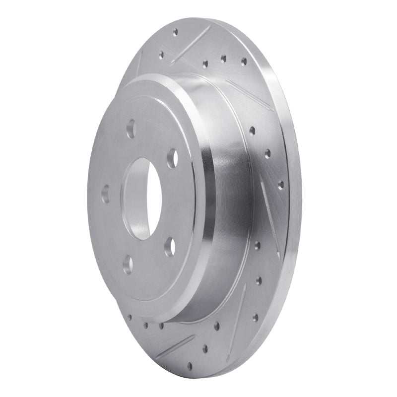 R1 Concepts R1 05-10 Jeep Commander Rear Left Drilled & Slotted Silver Brake Rotor