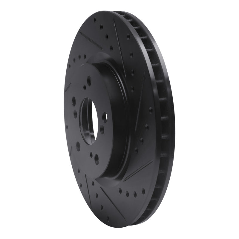 R1 Concepts R1 05-12 Acura RL Front Right Drilled & Slotted Black Brake Rotor