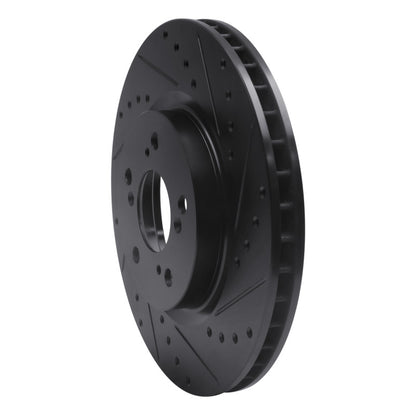 R1 Concepts R1 05-12 Acura RL Front Right Drilled & Slotted Black Brake Rotor