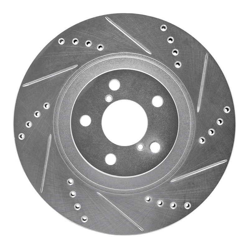 R1 Concepts R1 04-25 Scion FR-S Front Right Drilled & Slotted Silver Brake Rotor