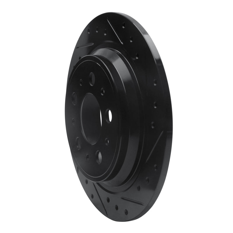 R1 Concepts R1 98-00 Volvo S70 Rear Right Drilled & Slotted Black Brake Rotor