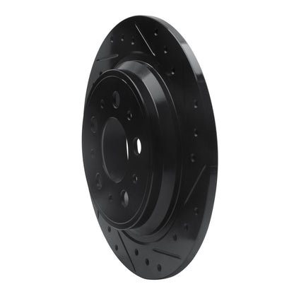 R1 Concepts R1 98-00 Volvo S70 Rear Right Drilled & Slotted Black Brake Rotor