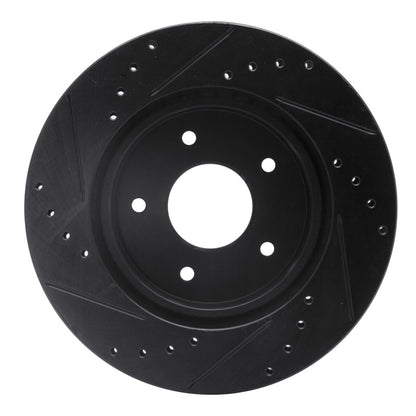 R1 Concepts R1 63-82 Chevrolet Corvette Front Right Drilled & Slotted Black Brake Rotor