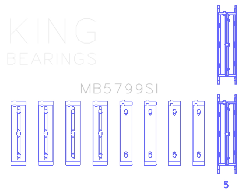 King Engine Bearings Subaru FA20/ Toyota 4U-GSE/ O/S Housing .005in Main Bearing Set