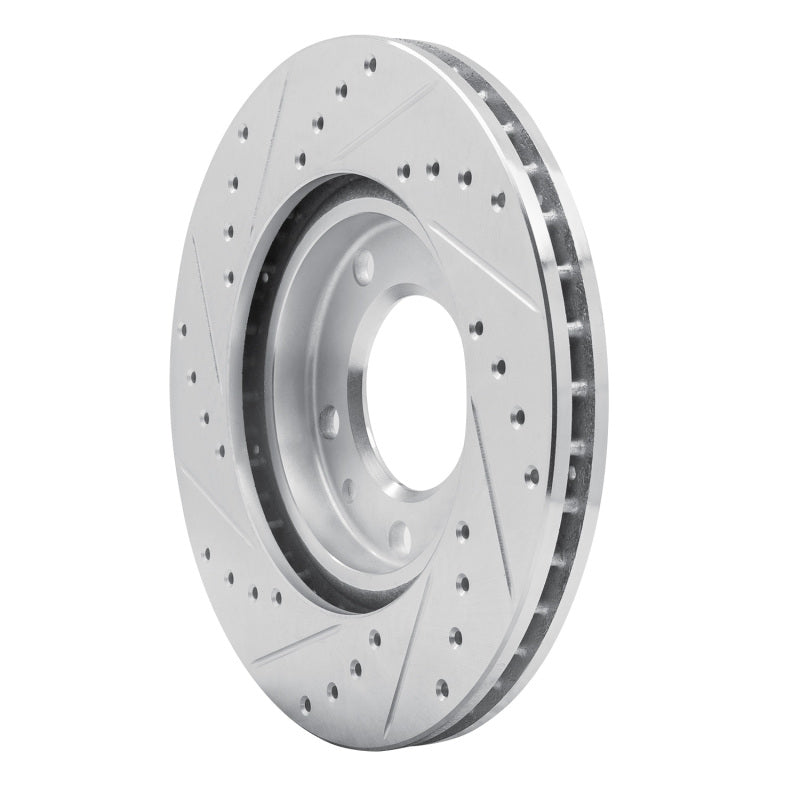 R1 Concepts R1 88-91 BMW M3 Front Right Drilled & Slotted Silver Brake Rotor