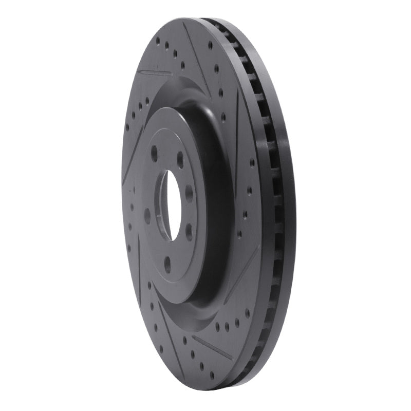 R1 Concepts R1 13-19 Ford Flex Front Right Drilled & Slotted Black Brake Rotor
