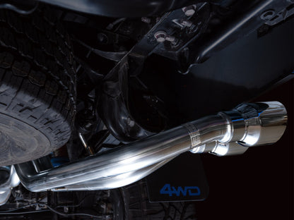 AWE Tuning 16-22 Toyota Tacoma 0FG Cat-Back Exhaust w/ BashGuard - Dual Chrome Silver Tips