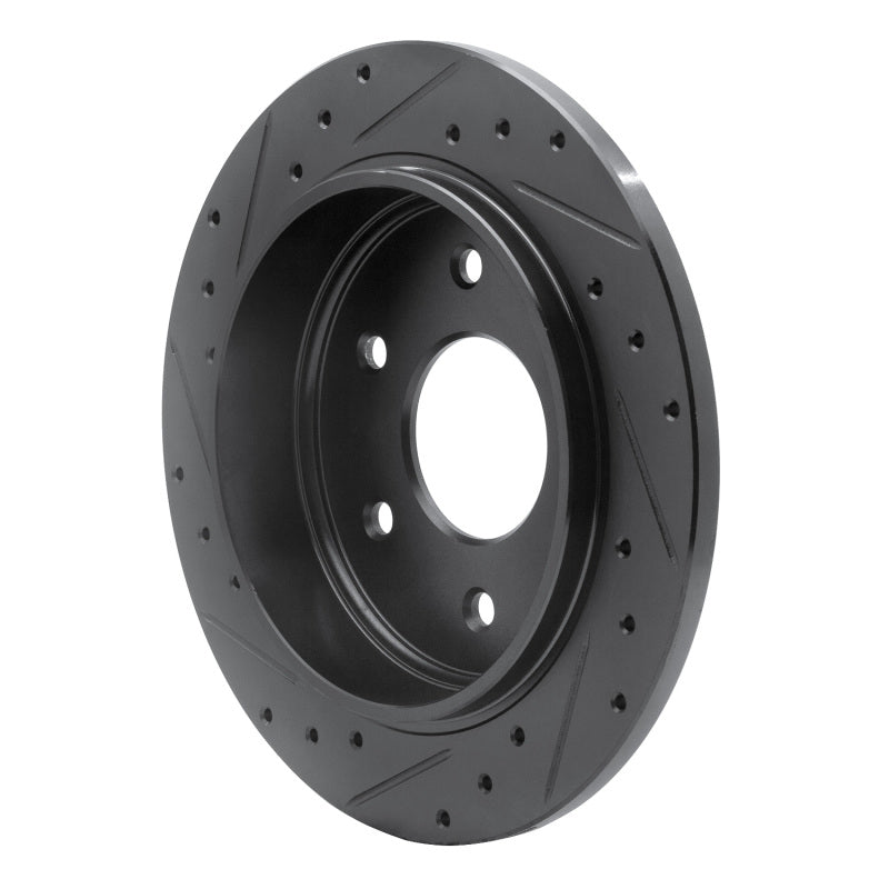 R1 Concepts R1 04-15 Infiniti QX56 Rear Right Drilled & Slotted Black Brake Rotor