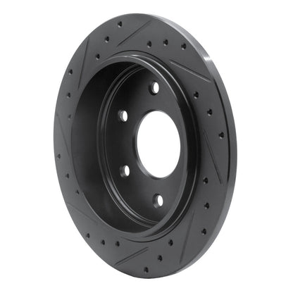 R1 Concepts R1 04-15 Infiniti QX56 Rear Right Drilled & Slotted Black Brake Rotor