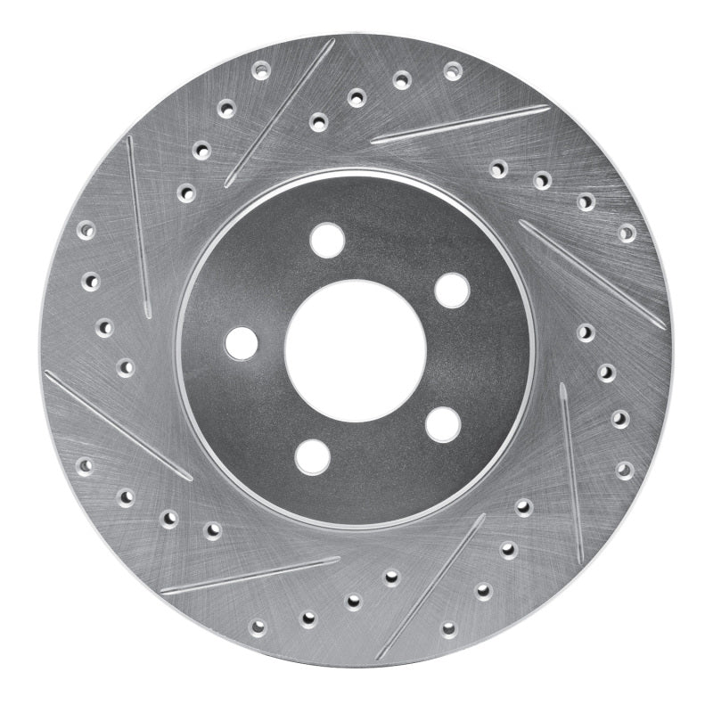 R1 Concepts R1 95-06 Chrysler Cirrus Front Left Drilled & Slotted Silver Brake Rotor