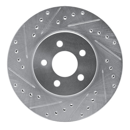 R1 Concepts R1 95-06 Chrysler Cirrus Front Left Drilled & Slotted Silver Brake Rotor