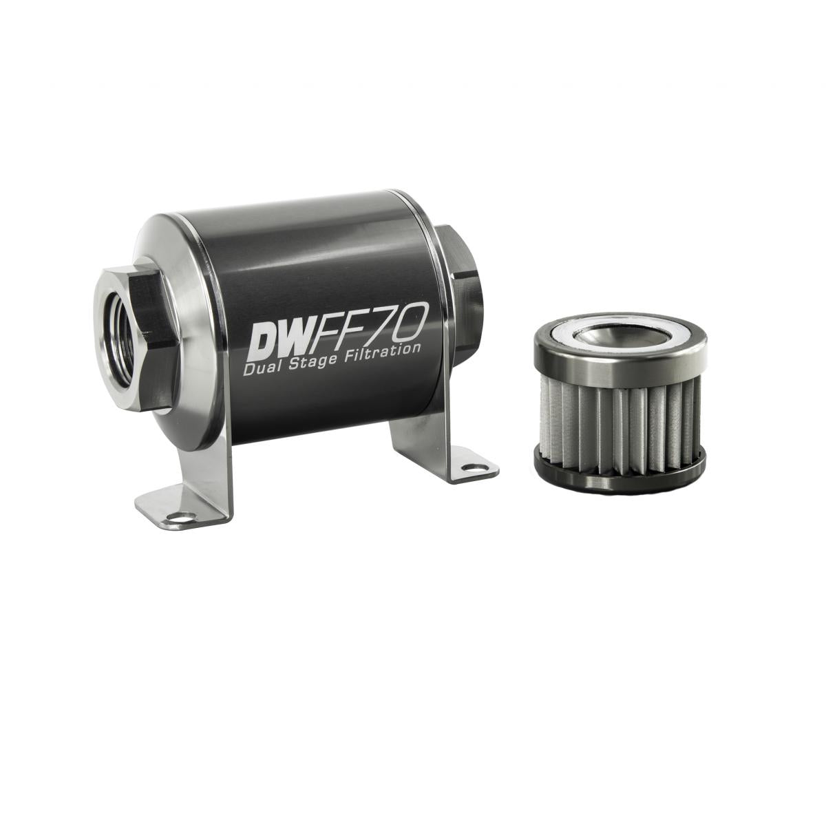 DEATSCHWERKS 8-03-070-010K IN-LINE FUEL FILTER ELEMENT AND HOUSING KIT, STAINLESS STEEL 10 MICRON,-8
