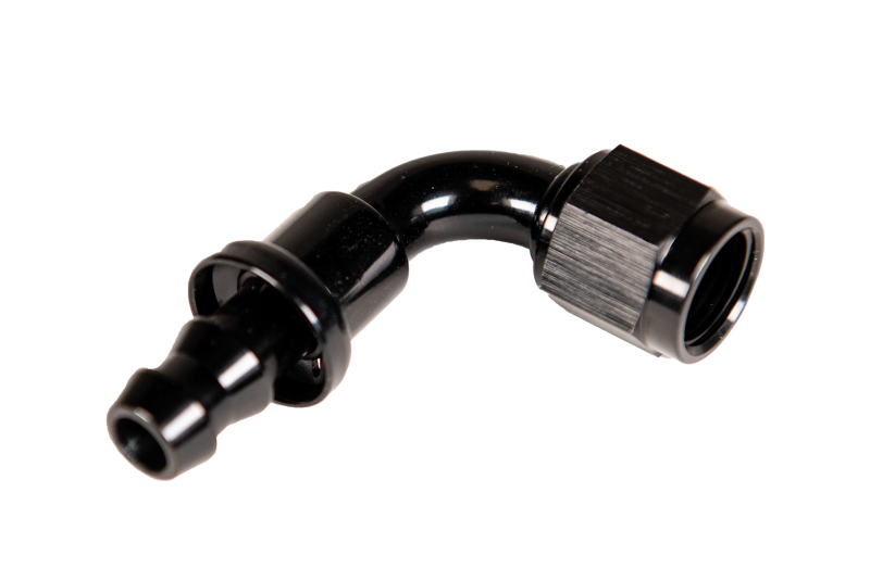Fleece Performance Universal -8AN 90Deg to Hose Barb - Black