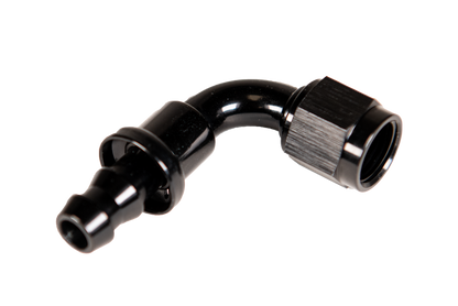 Fleece Performance Universal -8AN 90Deg to Hose Barb - Black