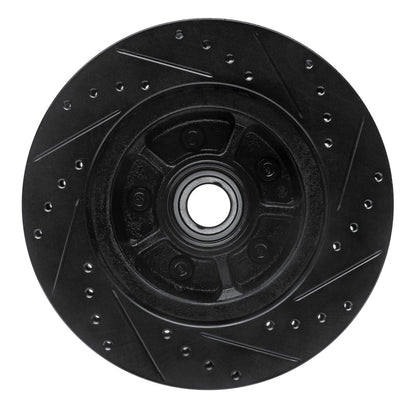 R1 Concepts R1 68-73 Ford Mustang Front Left Drilled & Slotted Black Brake Rotor
