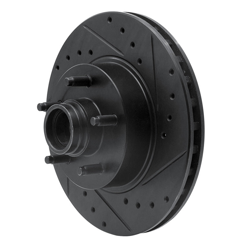 R1 Concepts R1 95-11 Ford Explorer Front Right Drilled & Slotted Black Brake Rotor