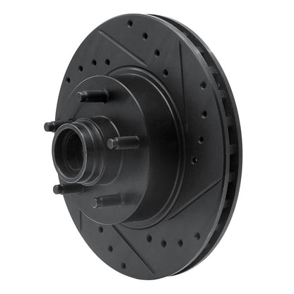 R1 Concepts R1 95-11 Ford Explorer Front Right Drilled & Slotted Black Brake Rotor
