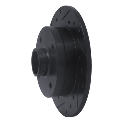 R1 Concepts R1 81-85 Mazda RX-7 Rear Left Drilled & Slotted Black Brake Rotor