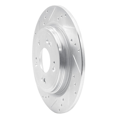 R1 Concepts R1 14-20 Acura RLX Rear Left Drilled & Slotted Silver Brake Rotor