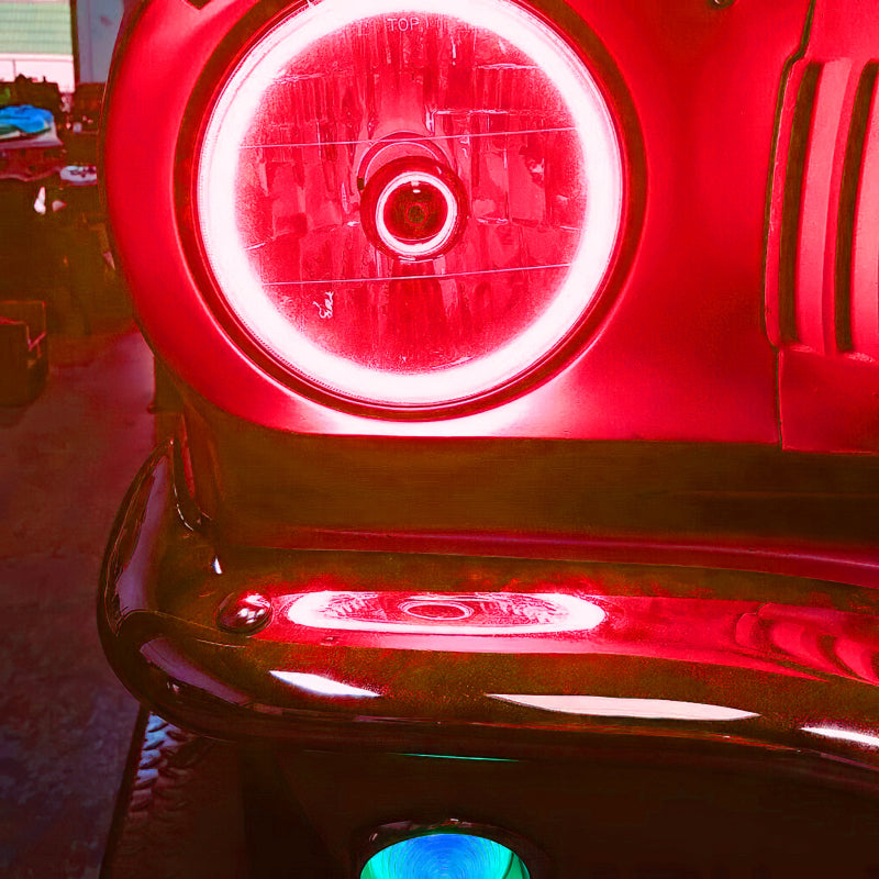 ORACLE Lighting Oracle Pre-Installed Lights 7 IN. Sealed Beam - Red Halo