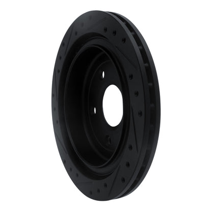 R1 Concepts R1 97-13 Cadillac XLR Rear Right Drilled & Slotted Black Brake Rotor