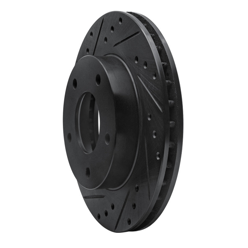 R1 Concepts R1 77-80 Buick Electra Rear Left Drilled & Slotted Black Brake Rotor
