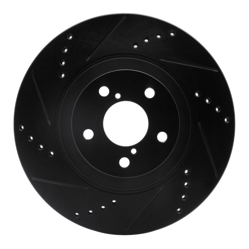 R1 Concepts R1 04-25 Scion FR-S Front Left Drilled & Slotted Black Brake Rotor